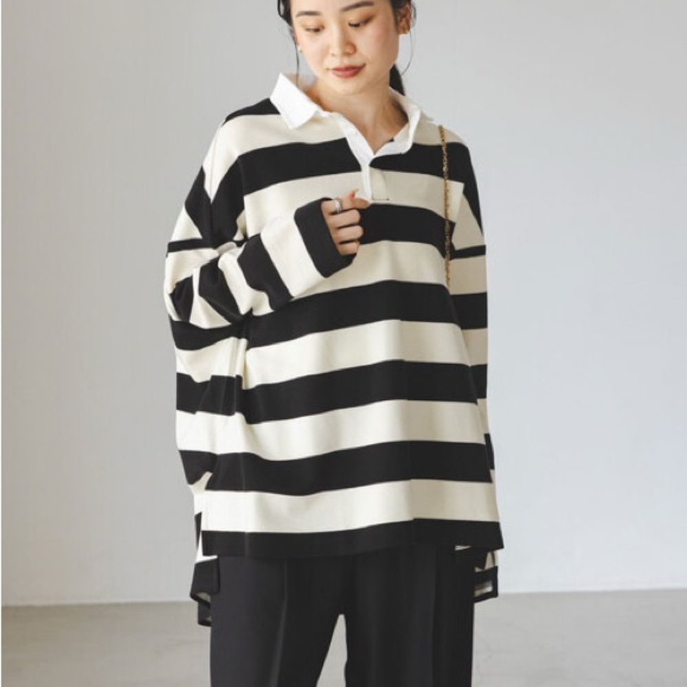 CogTheBigSmoke Black and Cream Rugby Jersey - One Size